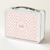 Lunch Box Joli Monogramme moderne rose avec nom (Dos)