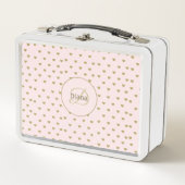 Lunch Box Joli Monogramme moderne rose avec nom (Devant)