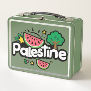 Lunch Box Joli mot Palestine entouré d'un arbre de pastèques