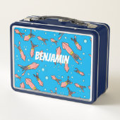 Lunch Box Joli motif caricature de calmar rose (Dos)