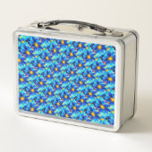 Lunch Box Joli Motif de Fleurs Bleues (Dos)