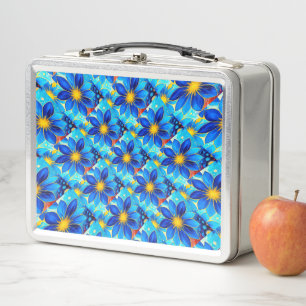 Lunch Box Joli Motif de Fleurs Bleues