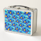 Lunch Box Joli Motif de Fleurs Bleues (Devant)