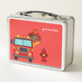 Lunch Box Joli pompier * Choisissez votre couleur arrière -  (Dos)