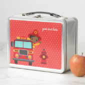 Lunch Box Joli pompier * Choisissez votre couleur arrière -  (En situation)