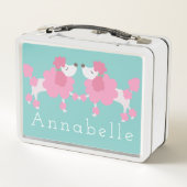 Lunch Box Joli Poodle rose Retro Boîte à Déjeuner (Dos)