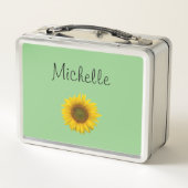 Lunch Box Joli tournesol Monogramme vert (Dos)