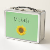 Lunch Box Joli tournesol Monogramme vert (Devant)