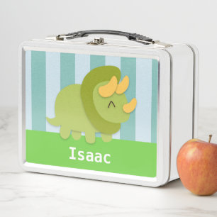 Lunch Box Joli Triceratops vert personnalisé pour enfants