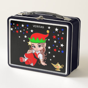 Lunch Box Jolie fée magique et étoiles sur fond noir