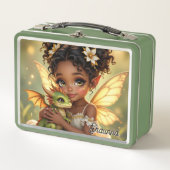 Lunch Box Jolie Fille Fée d'Anime et Dragon Chibi (Devant)