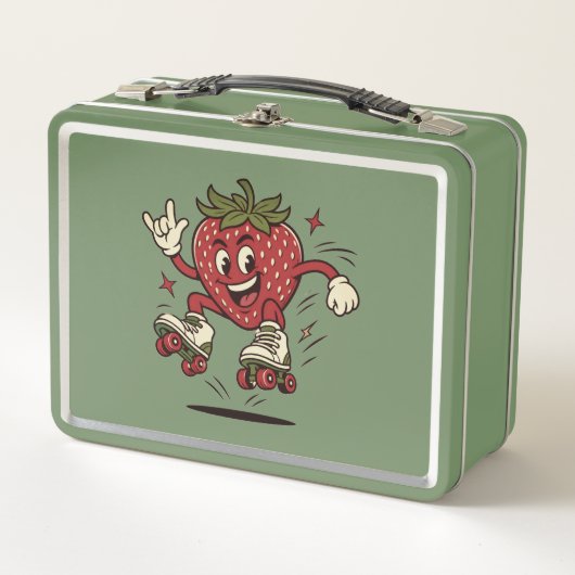 Lunch Box Jolie Fraise à Roulettes (Devant)