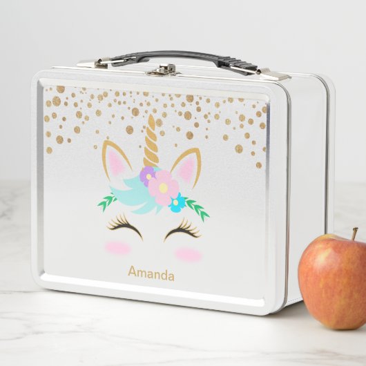 Lunch Box Jolie licorne florale (En situation)