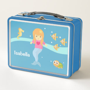 Lunch Box Jolie petite fille sirène et créatures marines