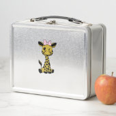 Lunch Box jolie petite girafe avec arc rose (En situation)