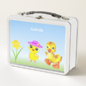 Lunch Box Jolie poussette et canard sur bleu clair (Devant)