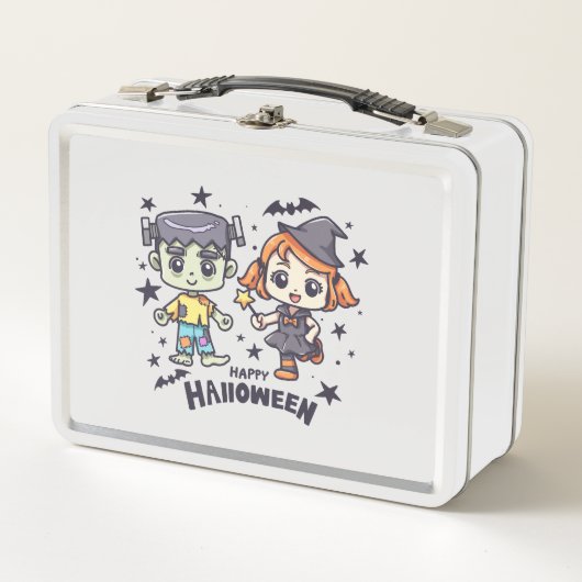 Lunch Box Jolie sorcière et Mischievous zombie garçon (Devant)