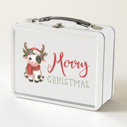 Lunch Box Jolie vache de Noël mignonne (Devant)
