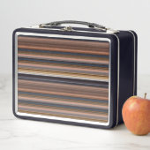 Lunch Box Jolies rayures bleues marron (En situation)