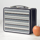 Lunch Box Jolies rayures grises et blanches (En situation)