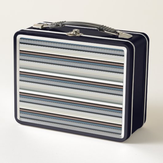 Lunch Box Jolies rayures grises et blanches (Devant)