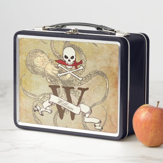 Lunch Box Jolly roger Monogramme initial (En situation)