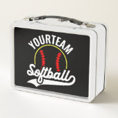 Lunch Box Joueur de l'équipe de softball AJOUTER UN NOM Ligu (Dos)