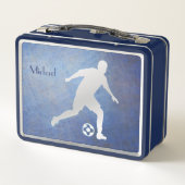 Lunch Box Joueur de soccer en argent bleu (Dos)