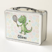 Lunch Box Joueur de tennis Cute Dinosaur (Dos)