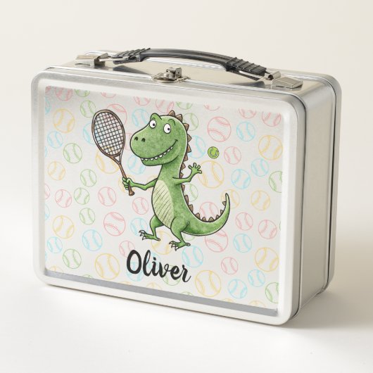 Lunch Box Joueur de tennis Cute Dinosaur (Devant)