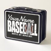 Lunch Box Joueur d'équipe de baseball rétro AJOUTER NOM Pins (Dos)