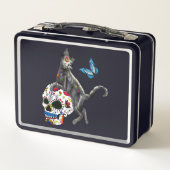 Lunch Box Jour De La Morte Chat Crâne Sucre Et Papillon (Dos)