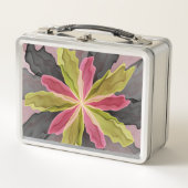 Lunch Box Joy, Vert rose Anthracite Imaginaire Fleur Fractal (Devant)