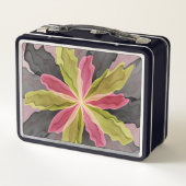 Lunch Box Joy, Vert rose Anthracite Imaginaire Fleur Fractal (Dos)