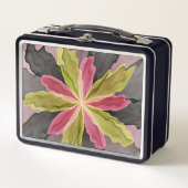 Lunch Box Joy, Vert rose Anthracite Imaginaire Fleur Fractal (Devant)