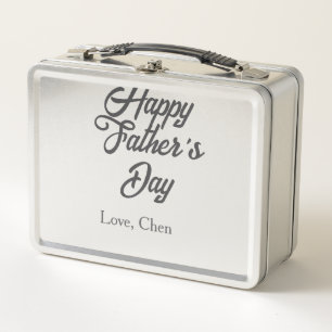 Lunch Box Joyeuse fête des pères gris nom amour meilleur pap