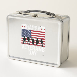 Lunch Box Joyeuse fête des vétérans Drapeau Silhouette Vecto