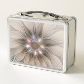 Lunch Box Joyeuse Fleur Abstrait Beige Brown Floral Fractal (Dos)