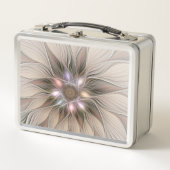 Lunch Box Joyeuse Fleur Abstrait Beige Brown Floral Fractal (Devant)