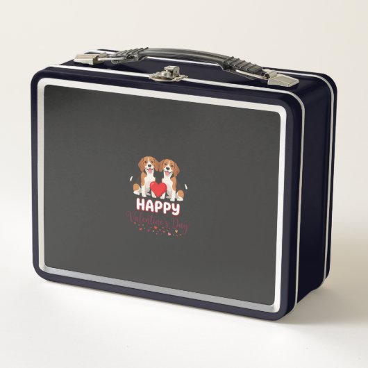 Lunch Box Joyeuse Saint-Valentin Couple de Beagles (Devant)
