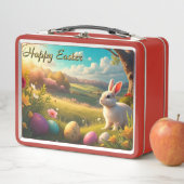 Lunch Box Joyeuses Pâques dans un paysage printanier (En situation)