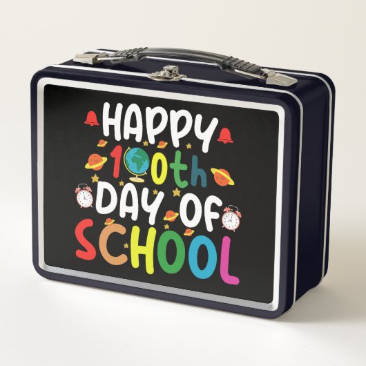 Lunch Box Joyeux 100e jour d'école Enseignant Élève (Devant)