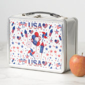 Lunch Box Joyeux 4 juillet Red Blue Cute Party (En situation)
