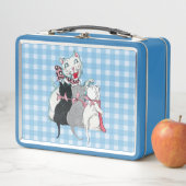 Lunch Box Joyeux Chat Mère Blanche Trois Chatons Plaid (En situation)