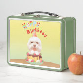 Lunch Box Joyeux chien d'anniversaire avec gâteau (En situation)