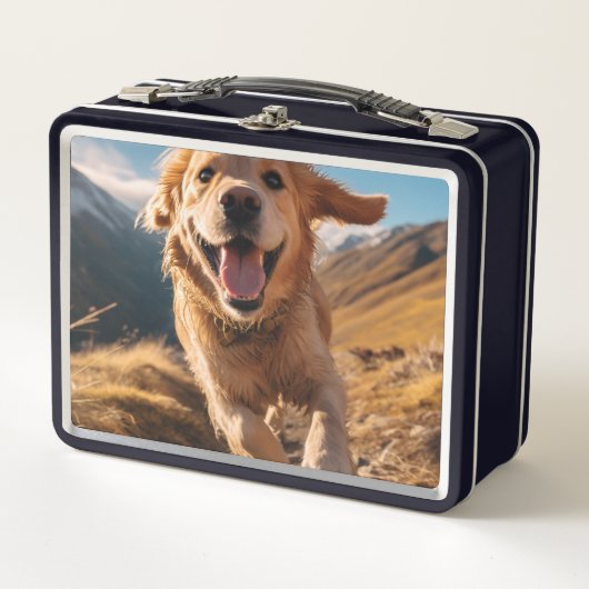 Lunch Box Joyeux Golden Retriever en cours (Devant)