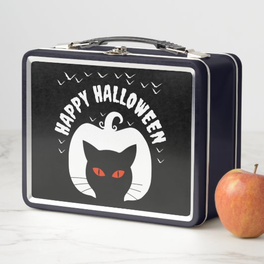 LUNCH BOX JOYEUX HALLOWEEN CITROUILLE CHAT (En situation)