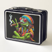 Lunch Box Joyeux Hippy Iguana Fumer Cigar Art (Dos)
