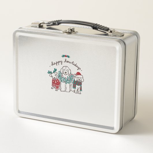 Lunch Box Joyeux Howlidays Funny Chien cadeau de Noël (Devant)