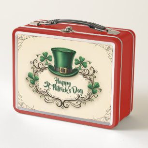 Lunch Box Joyeux jour de la Saint-Patrick, motif de trèfle